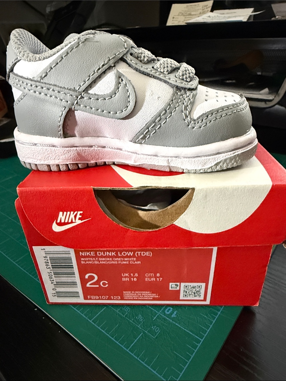 Nike Kids Dunk Low Toddler Sneakers - Grey/White